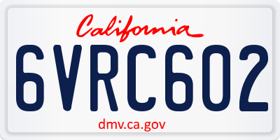CA license plate 6VRC602