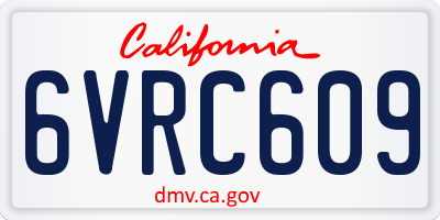 CA license plate 6VRC609