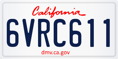 CA license plate 6VRC611