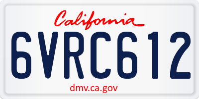 CA license plate 6VRC612