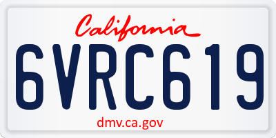 CA license plate 6VRC619
