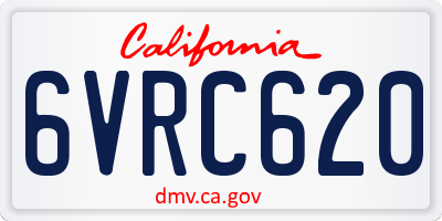 CA license plate 6VRC620