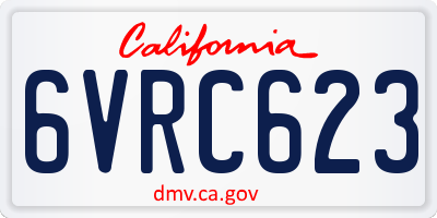 CA license plate 6VRC623