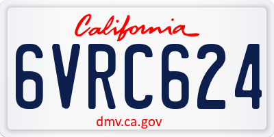 CA license plate 6VRC624