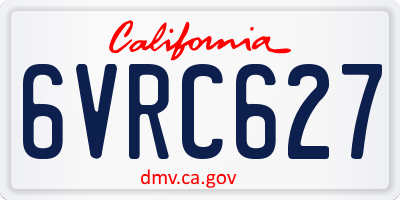 CA license plate 6VRC627