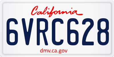 CA license plate 6VRC628