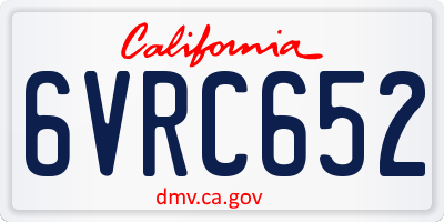CA license plate 6VRC652
