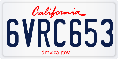 CA license plate 6VRC653