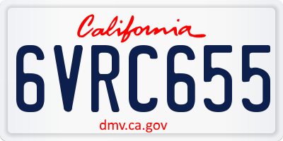 CA license plate 6VRC655