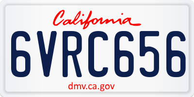 CA license plate 6VRC656