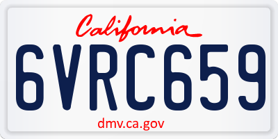 CA license plate 6VRC659