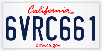 CA license plate 6VRC661
