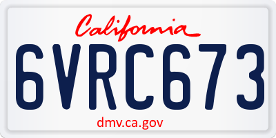 CA license plate 6VRC673