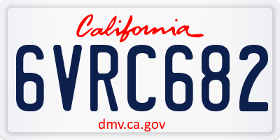 CA license plate 6VRC682