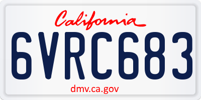 CA license plate 6VRC683