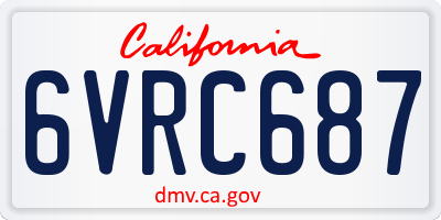 CA license plate 6VRC687