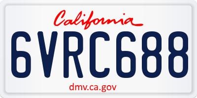 CA license plate 6VRC688
