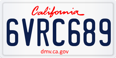 CA license plate 6VRC689