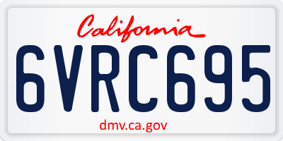 CA license plate 6VRC695