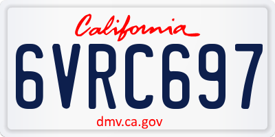 CA license plate 6VRC697