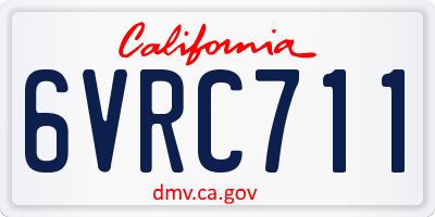 CA license plate 6VRC711