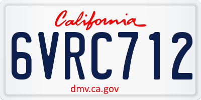 CA license plate 6VRC712