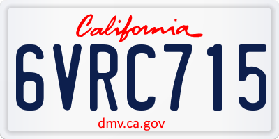CA license plate 6VRC715