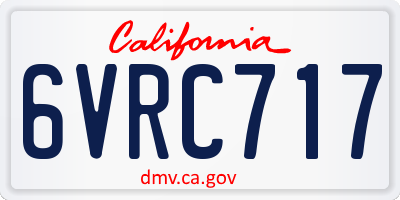 CA license plate 6VRC717