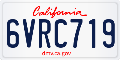 CA license plate 6VRC719
