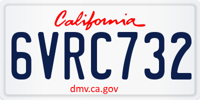 CA license plate 6VRC732