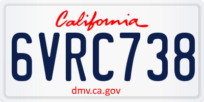 CA license plate 6VRC738