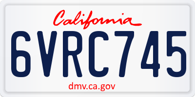 CA license plate 6VRC745