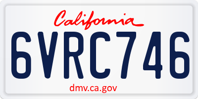 CA license plate 6VRC746