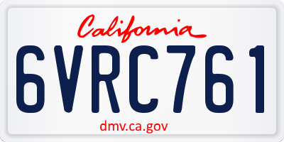 CA license plate 6VRC761