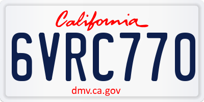 CA license plate 6VRC770