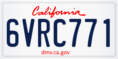 CA license plate 6VRC771