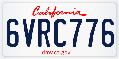 CA license plate 6VRC776