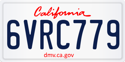 CA license plate 6VRC779