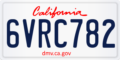 CA license plate 6VRC782