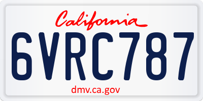 CA license plate 6VRC787
