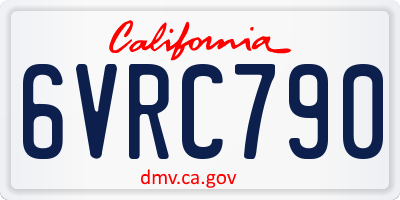 CA license plate 6VRC790