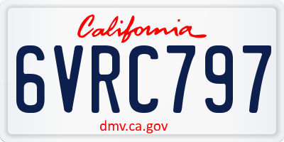 CA license plate 6VRC797