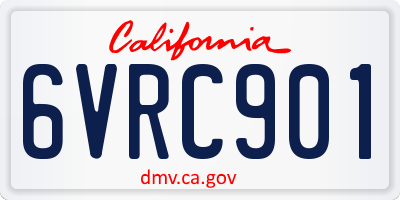CA license plate 6VRC901