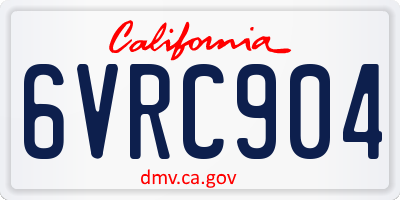 CA license plate 6VRC904