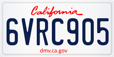CA license plate 6VRC905