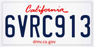 CA license plate 6VRC913