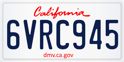 CA license plate 6VRC945