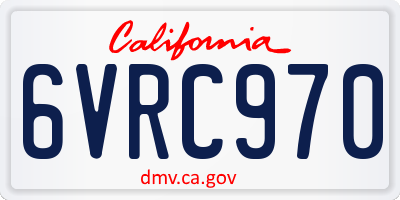 CA license plate 6VRC970