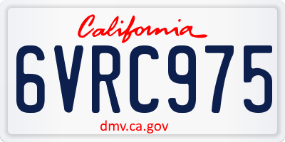CA license plate 6VRC975