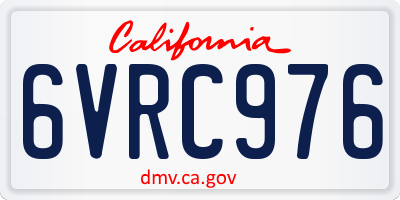 CA license plate 6VRC976